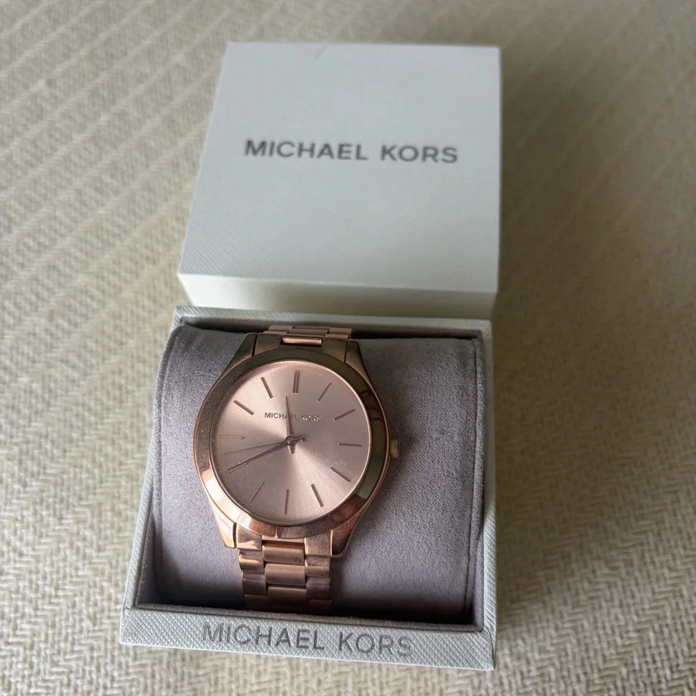 Michael Kors Slim Runway Rose Gold-tone Watch